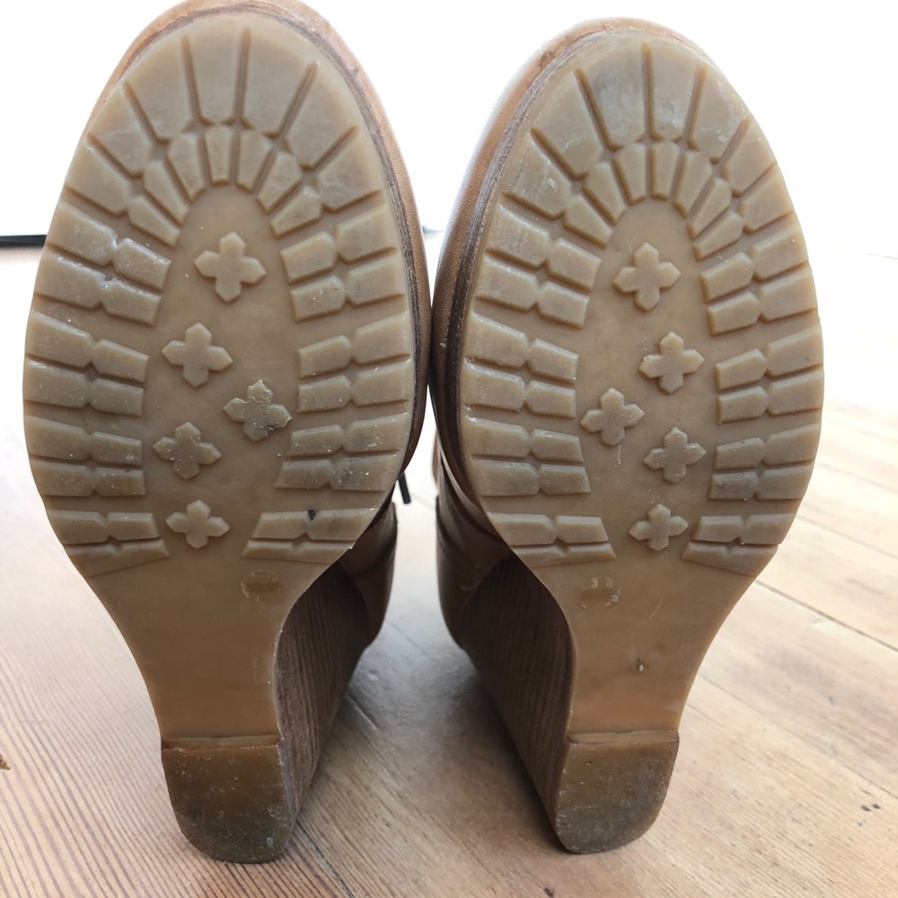 Lucky Brand Norice cognac Leather Wedge Ankle Boot - Picture 6 of 9